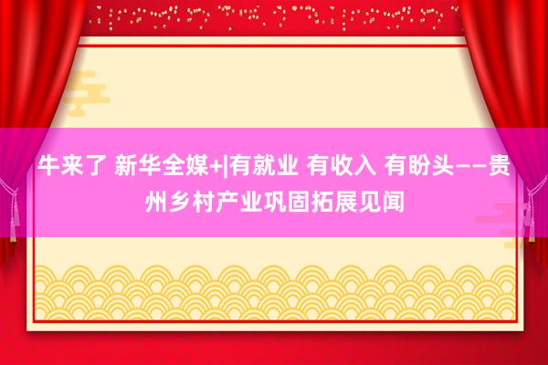 牛来了 新华全媒+|有就业 有收入 有盼头——贵州乡村产业巩固拓展见闻