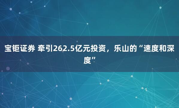 宝钜证券 牵引262.5亿元投资，乐山的“速度和深度”