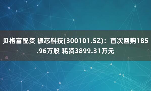 贝格富配资 振芯科技(300101.SZ)：首次回购185.96万股 耗资3899.31万元